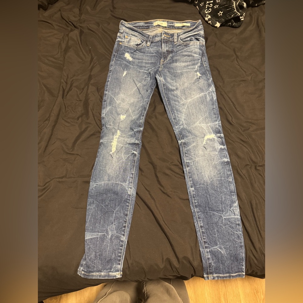 Guess Blue Distressed Skinny Jeans